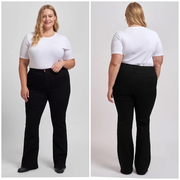 Universal Standard Sava Flare Jeans Plus Size 34 Black High Rise Full Length NEW - Picture 1 of 11